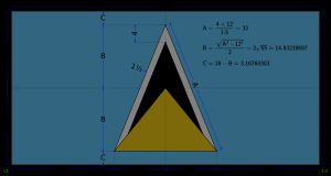 세인트루시아 국기 구성도