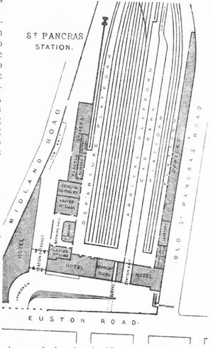 1888년 세인트판크라스역의 평면도