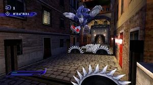 밤 레벨에서의 웨어호그 게임 플레이 (스파고니아, PS2/Wii 버전)