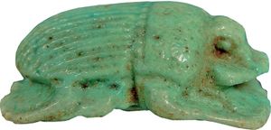 이집트 파이앙스 자연주의 스카라브, 기원전 665-342년, 이집트 말기, 월터스 미술관