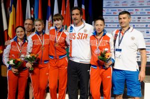 2014년 유럽 펜싱 선수권 대회에서 러시아 팀과 함께