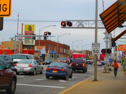 핑크 라인 시서로 역 앞의 풍경