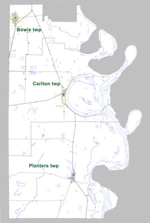 2010년 현재 아칸소주 시코군의 타운십