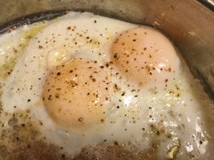 두 개의 난황이 있는 계란