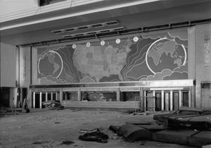 열차 대합실 철거로 사라진 세계 지도 벽화