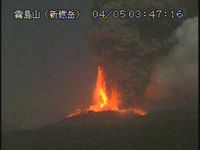 2018년 4월 5일의 분화. 분연이 8000m 상승했다.