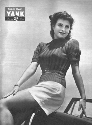 1945년 7월, 육군 주간지 Yank에 실린 셰일라 라이언의 핀업 사진