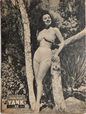 《Yank》, 육군 주간지, 1945년 7월호에 실린 쉴라 라이언 핀업 사진