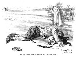 존 스트레이커의 시신, 1893년 W. H. 하이드의 삽화, Harper's Weekly에 수록됨