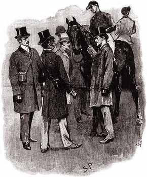 실버 블레이즈와 함께 있는 홈즈(이마에 염색됨), 1892년 시드니 파게트의 삽화