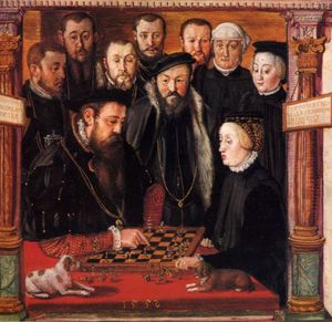 안나와 남편 알브레히트의 체스, 한스 뮬리히의 그림 (1552)