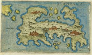 자코모 프랑코(1597)의 아스티팔라이아 지도.