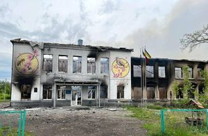 백린탄 공격을 받은 아우디이우카 제1학교