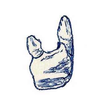 부분적인 A. laaroussii 턱뼈와 이빨 삽화