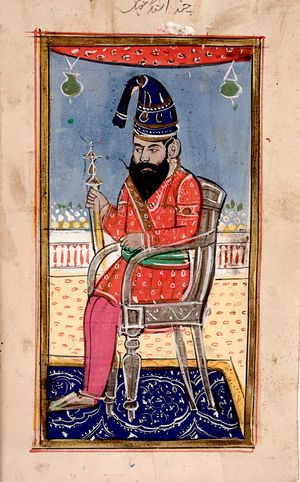 아칼리 풀라 싱. 수채 물감, 산화 금 사용