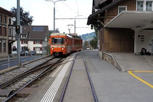 BDe 4/8 22 세트가 있는 트로겐 종착역