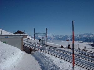 아르트-리기 철도 노선의 쿨름역(랙 구간)