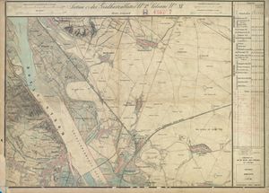 1872년 지도, 도나우강 동쪽 제방에 "예들제"가 있고 서쪽에 클로스터노이부르크가 표시되어 있다.