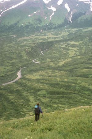 2007년 5월 치기나각 화산 근처 봄철 등산객