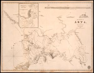 1830년 영국 해군성 W. J. 쿨링이 그린 암브라키아만 상세 지도