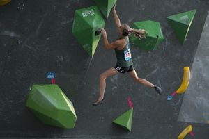 2017 IFSC 클라이밍 월드컵에서 클라이밍하는 가른브레트