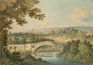 1806년에 그려진 뉴턴 세인트 로 SSSI 근처의 배스에 있는 뉴 브리지