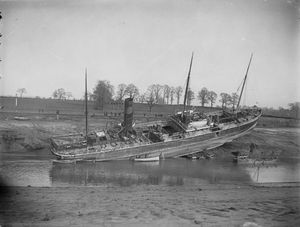 높은 조수 간만의 차이로 인해 1890년대에 좌초된 S.S. 던브로디