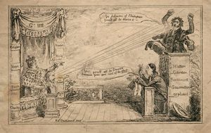 아이작 로버트 크루익생크의 에드워드 어빙 설교 풍자화 (1824).