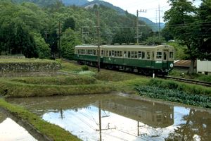 초여름의 연선 풍경 1994년（2008년 시점에서도 선로 옆의 울타리를 제외하면 동일）