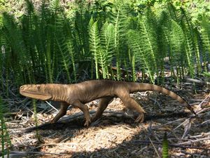 사지 반직립 자세의 에우파르케리아 카펜시스 복원도