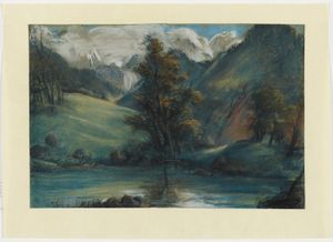 스위스 여행 중 그린 샬르 호수와 몽블랑. 미니애폴리스 미술관.