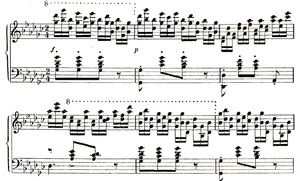 고트프리트 갈스톤의 이중 음표 편곡, 1910 (오프닝)