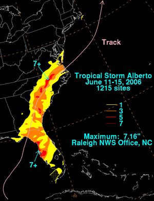 미국 내 폭풍 강수량