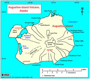 USGS 오거스틴 화산 섬 지도
