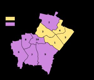 오드비 윅스턴 자치구 의회 선거구 지도