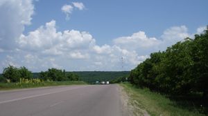 Rural, four-lane road