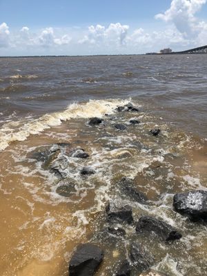 미시시피주 오션스프링스의 프론트 비치 암석