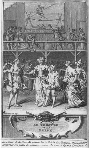 오페라 코미크를 구성하기 위해 시, 음악, 무용을 모으는 코미디의 뮤즈 (1722)