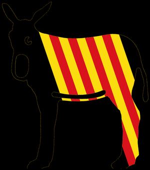 오스본 불은 독립을 지향하는 지역에서 종종 캐리커처로 사용되는데, 여기서는 카탈루냐 당나귀와 함께 묘사되었다.