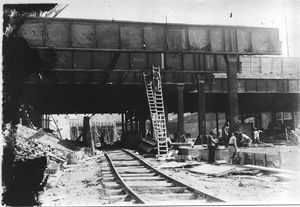 플라자 온세 지하철역 건설, 1913년경.