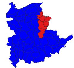 와 자치구의 범위를 나타낸 지도