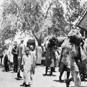 1898년 와디 할파를 통해 영국 짐을 운반하는 사슬에 묶인 수단 포로들