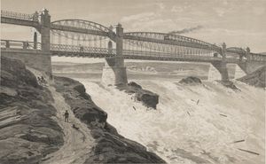 원래의 Sarp 다리는 철도를 운반하기 위해 상층부를 개조했다. 1931년에 새로운 철도 다리가 완공된 후 철거되었다.