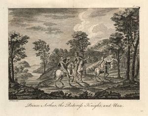 아서 왕자, 레드크로스 기사, 우나, 1751년 윌리엄 켄트가 삽화