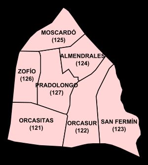 우세라 구의 하위 구역