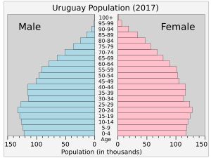 2017년 우루과이 인구 피라미드