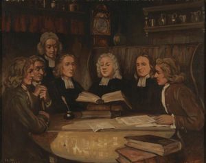 1743년 최초의 감리교 협회에 대한 예술가의 인상