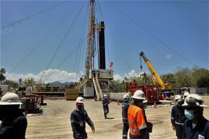 동티모르의 육상 시추 현장