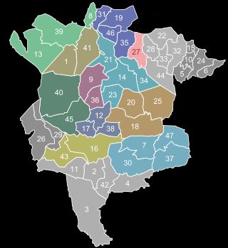 음실라 주 행정 구역 및 코뮌