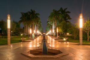 이집트 카이로 알아즈하르 공원의 수로 분수